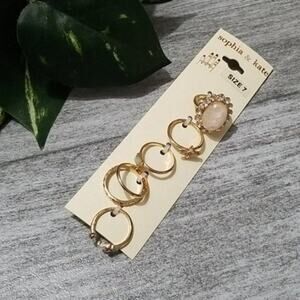 Sophia & Kate Gold Toned Multipack Rings NEW Women's 7